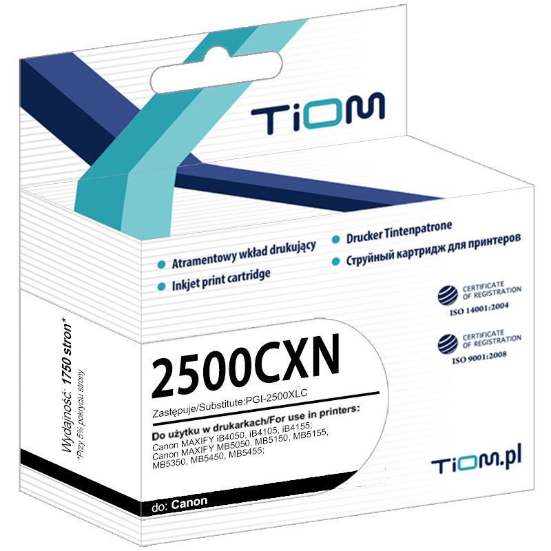 Tusz zamiennik Canon PGI-2500 XLC Cyan Tusz zamiennik Canon PGI-2500 XLC Cyan